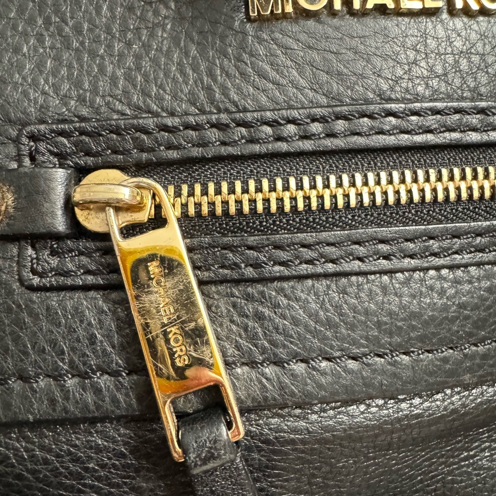Michael Kors Black Crossbody Bag with Gold Accents - Picture 9 of 10